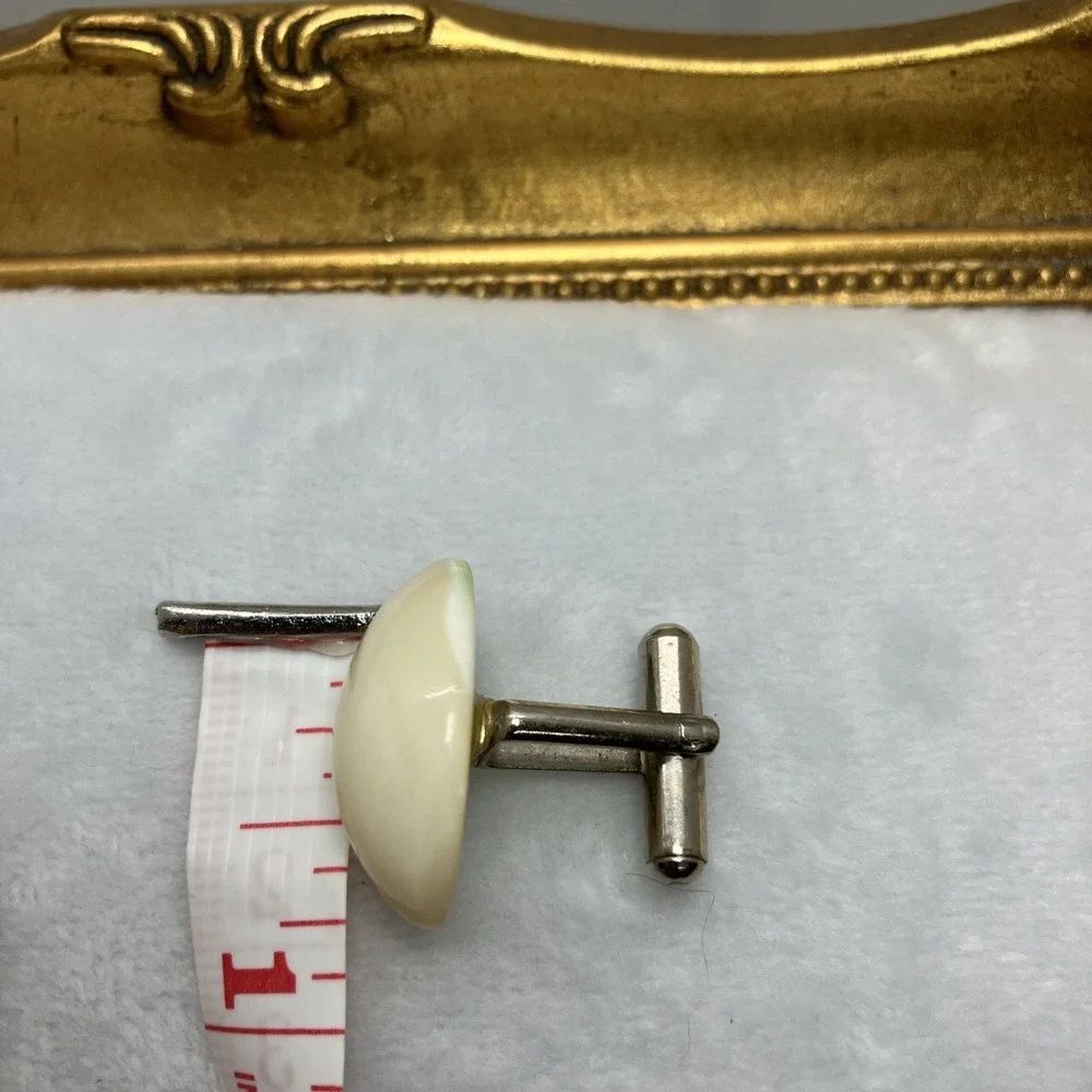 Vtg Mother Of Pearl Cuff Links Formal‎ Wedding Luxury Old Money Estate